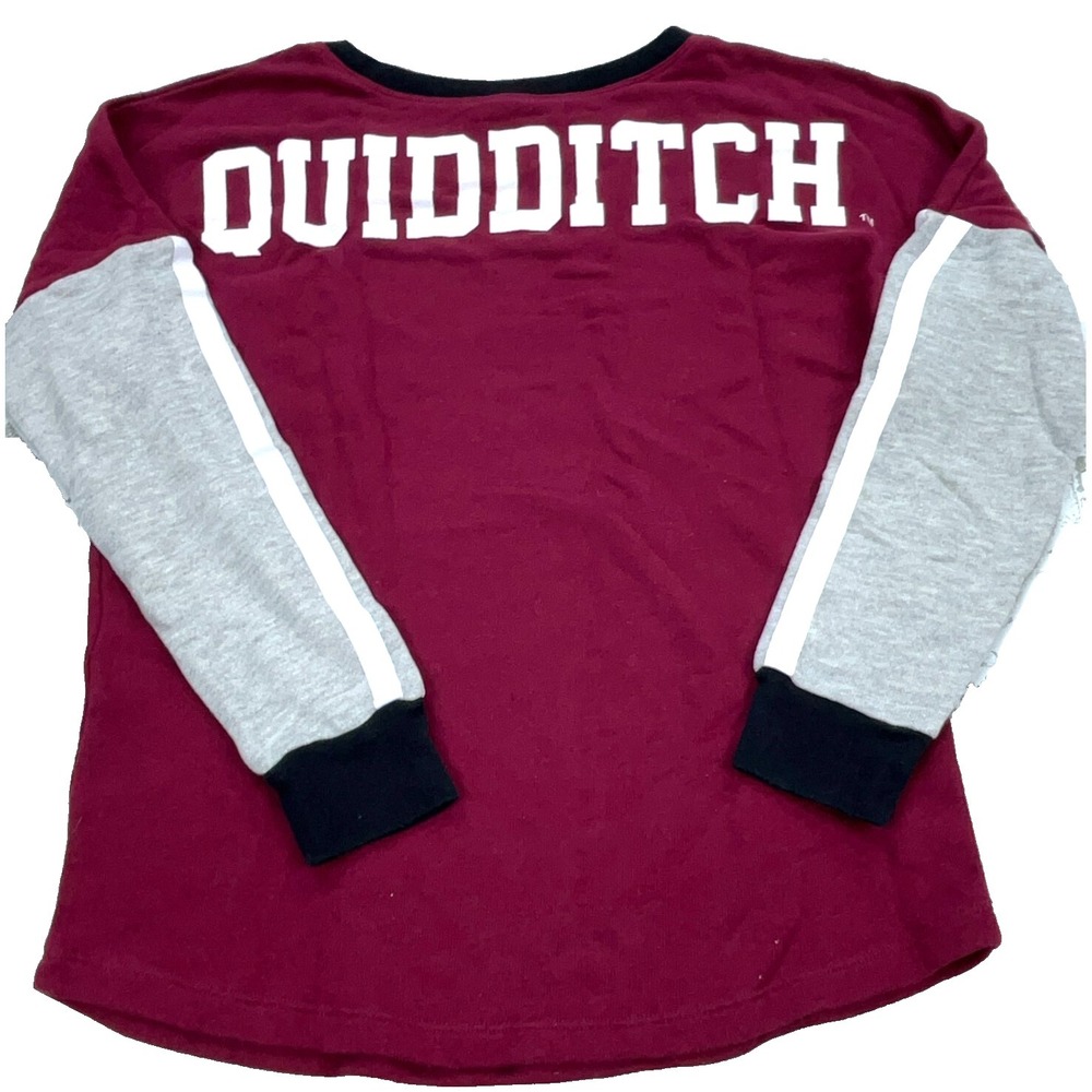 Harry Potter Sweater Women Small Maroon Rugby Sweatshirt‎ Quidditch Lightweight
